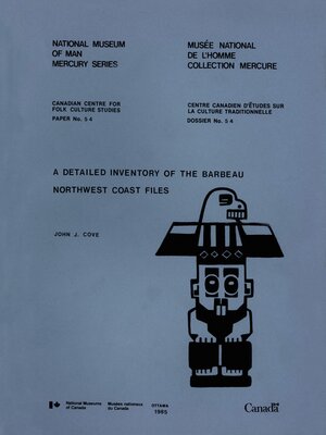 cover image of Detailed inventory of the Barbeau Northwest Coast Files